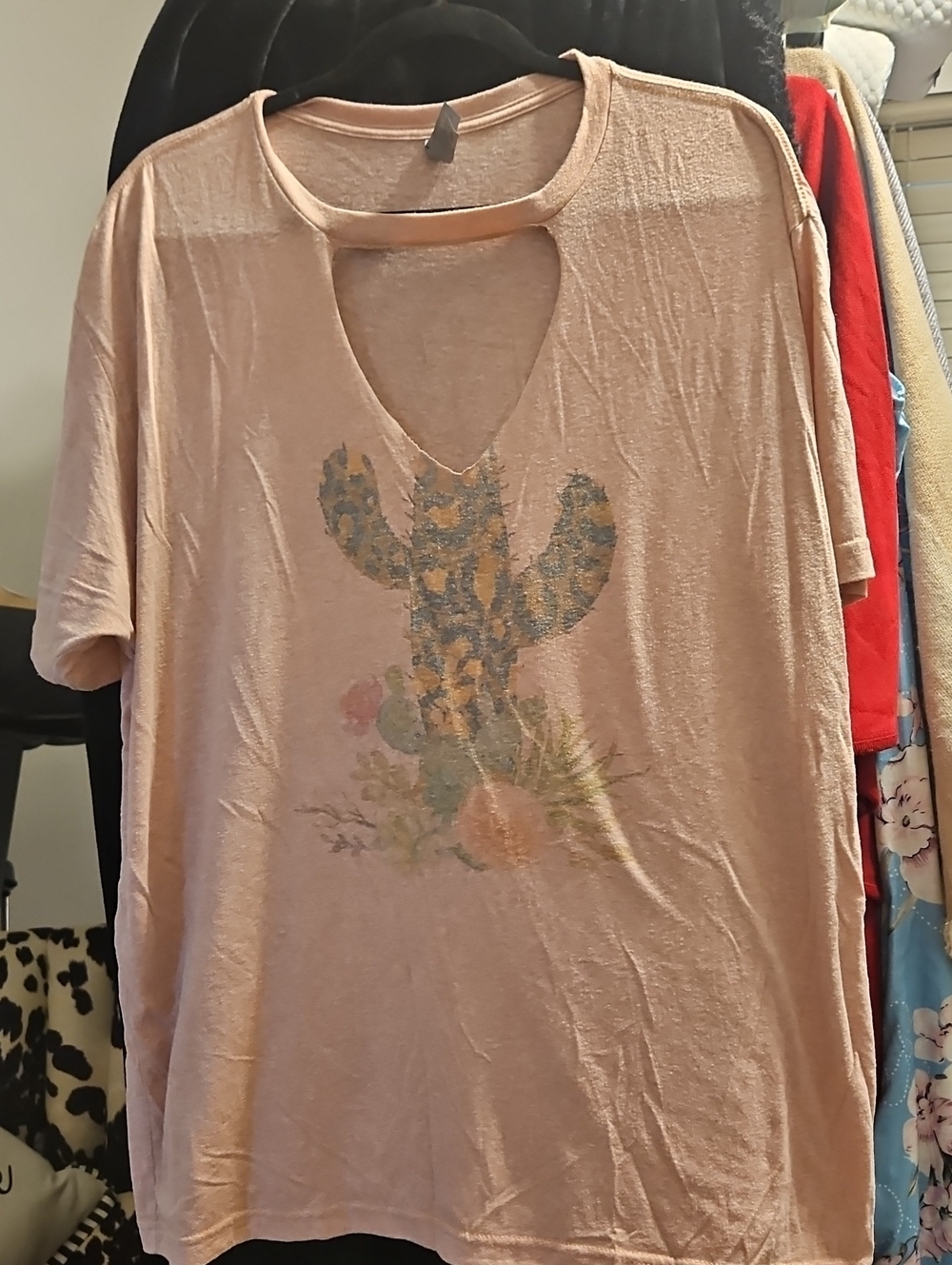Next Level Apparel Dusty Pink Cactus Cutout Tee